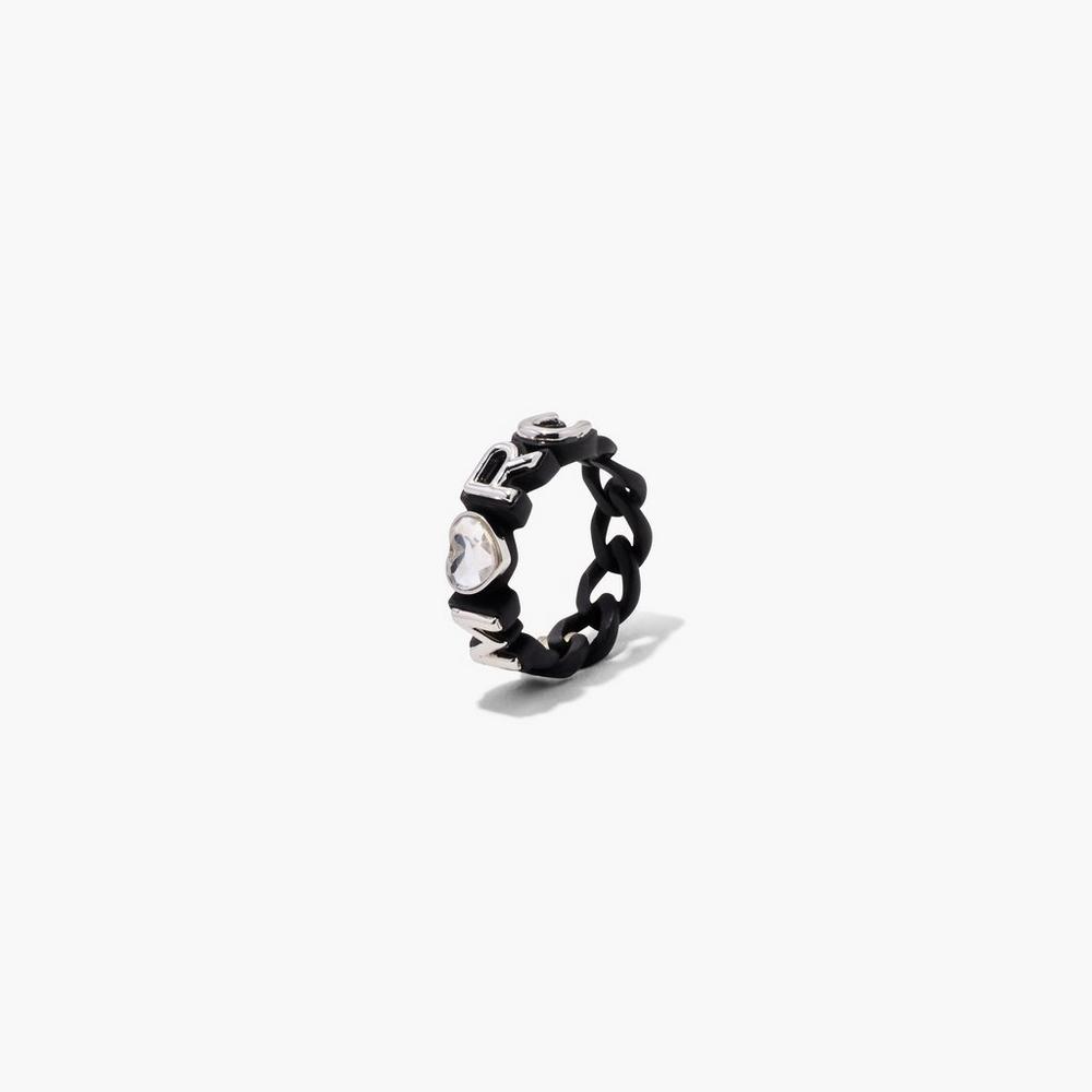 Anillos Marc Jacobs Charmed Marc Chain Mujer Negros Multicolor | 81392SKQD