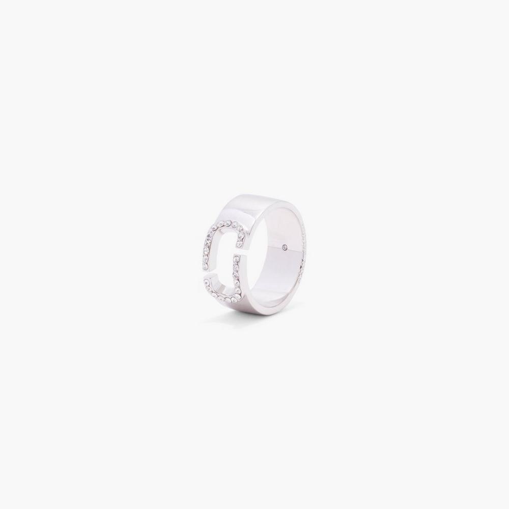 Anillos Marc Jacobs J Marc Crystal Mujer Plateados | 50294UGKP