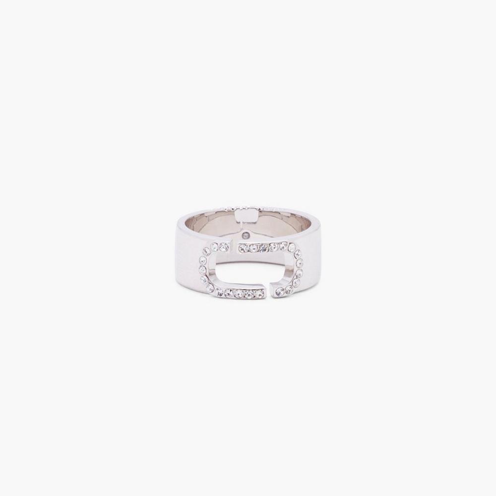 Anillos Marc Jacobs J Marc Crystal Mujer Plateados | 50294UGKP