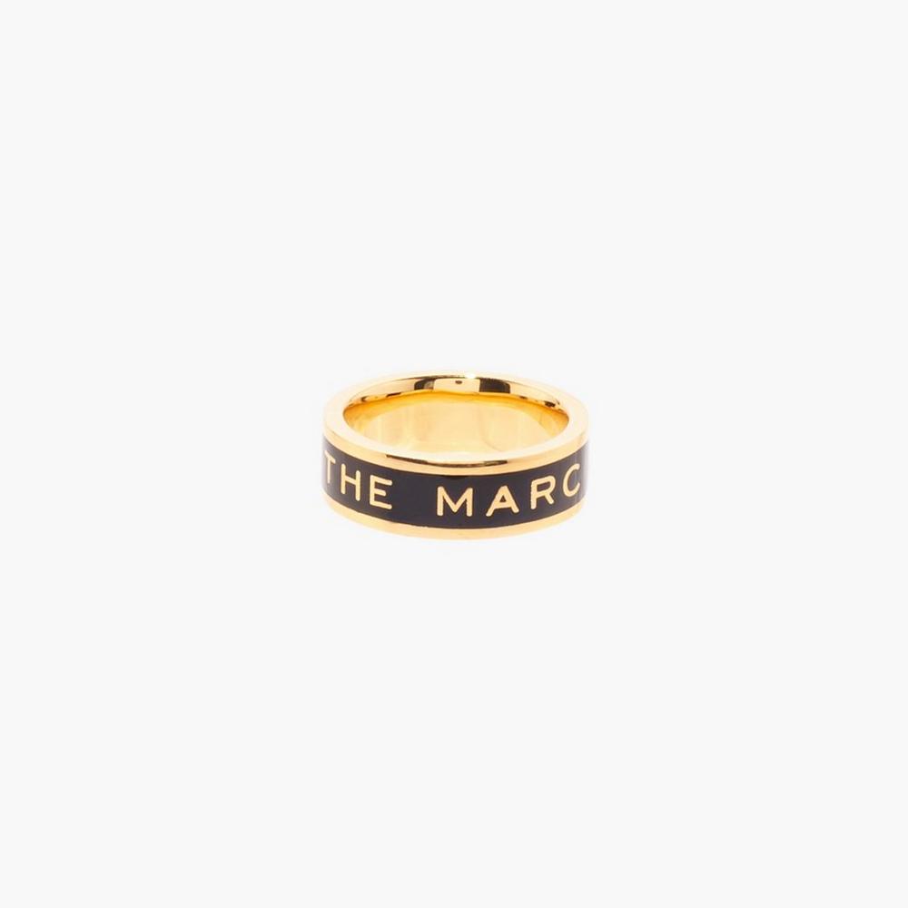 Anillos Marc Jacobs Medallion Mujer Negros Dorados | 01528NFPC