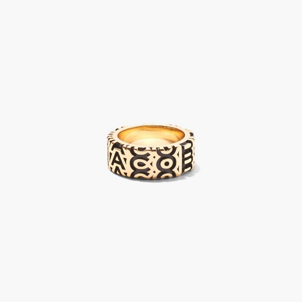 Anillos Marc Jacobs Monogram Engraved Mujer Dorados | 83769XNPW