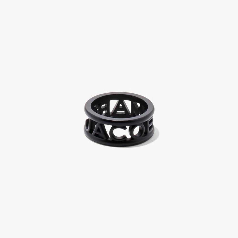 Anillos Marc Jacobs Monogram Logo DTM Mujer Negros | 46153OGJX