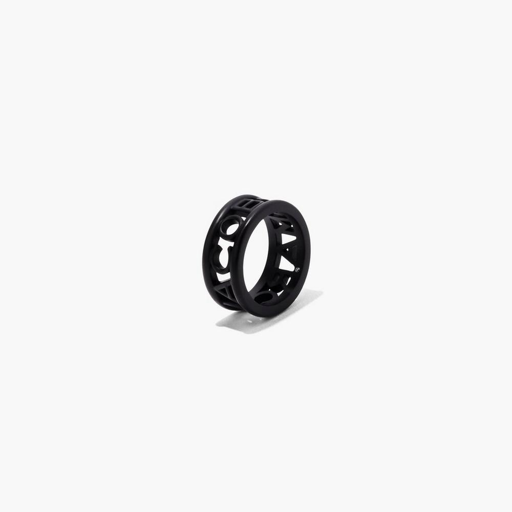 Anillos Marc Jacobs Monogram Logo DTM Mujer Negros | 46153OGJX