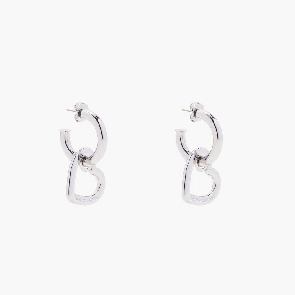 Aro Marc Jacobs Charmed Double Heart Mujer Plateados | 34568XUVM