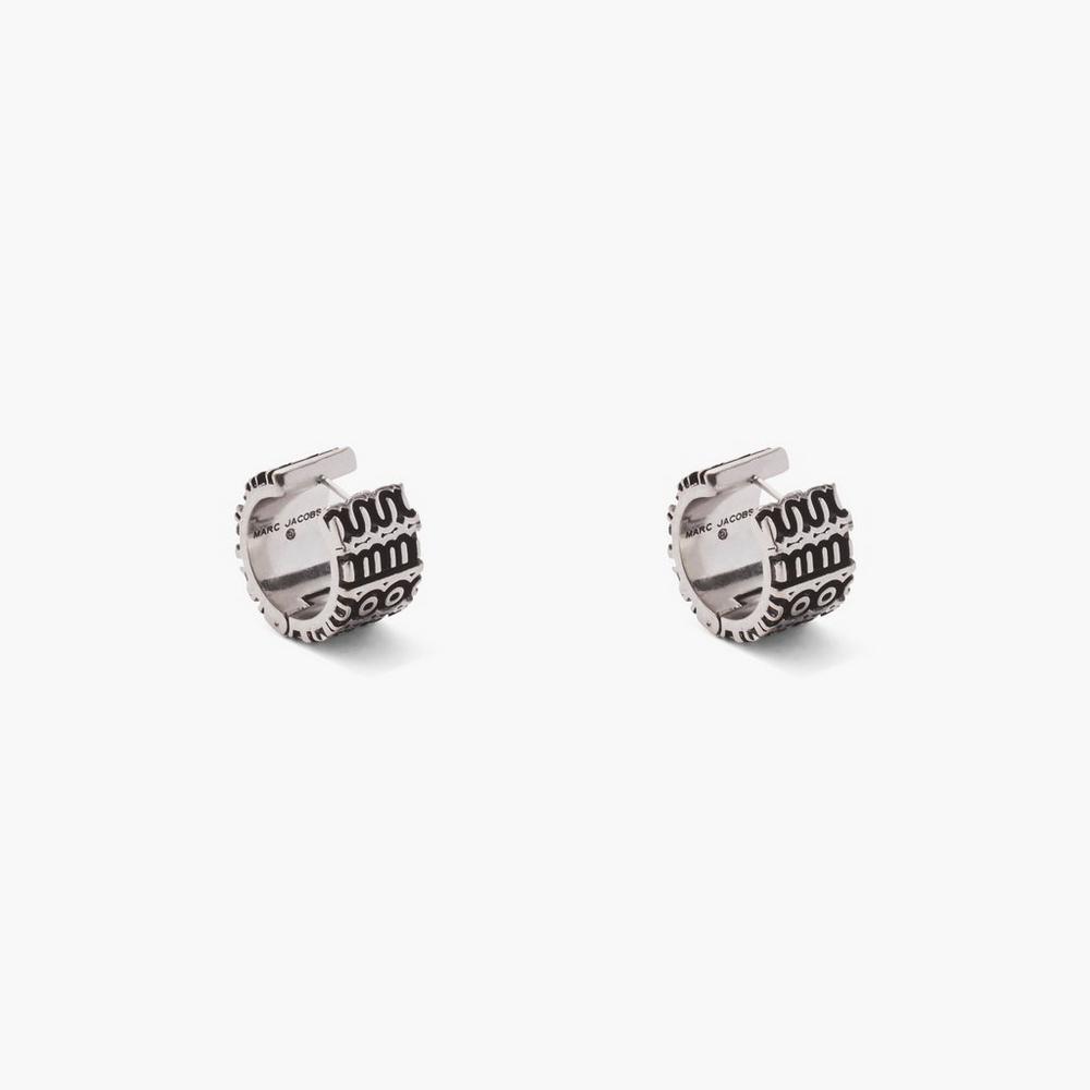 Aro Marc Jacobs Monogram Engraved Mujer Plateados | 05128ZNVS