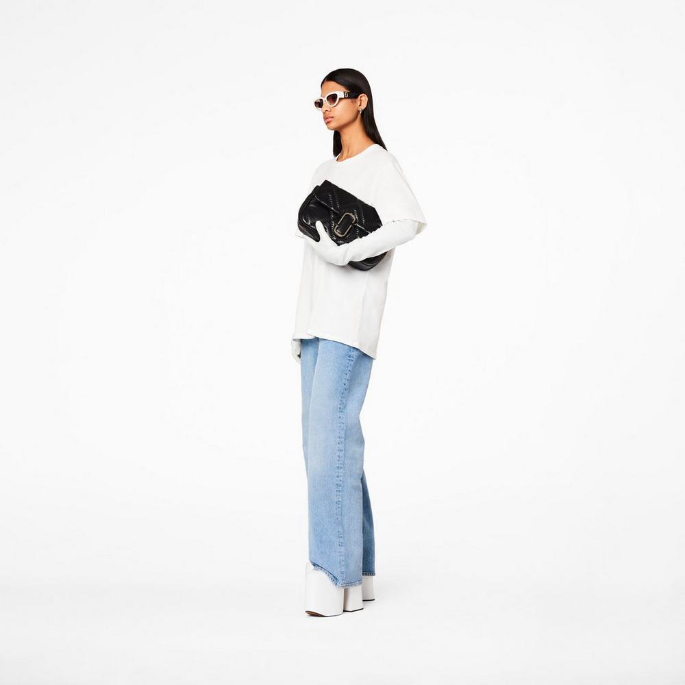 Bolsa De Hombro Marc Jacobs Acolchado Cuero J Marc Large Mujer Negros | 67284UQXZ