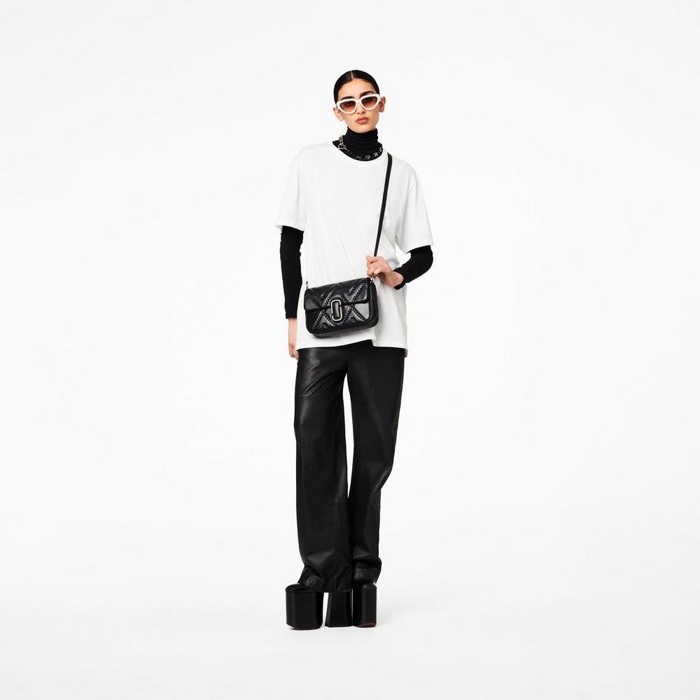 Bolsa De Hombro Marc Jacobs Acolchado Cuero J Marc Mujer Negros | 96728FGKO