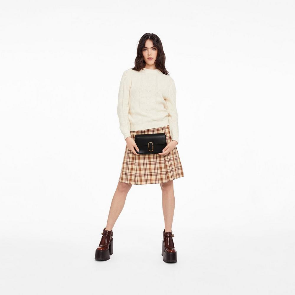 Bolsa De Hombro Marc Jacobs J Marc Soft Mujer Negros | 34205ELYV