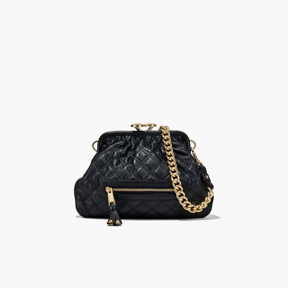 Bolsa De Hombro Marc Jacobs Re-Edition Acolchado Cuero Little Mujer Negros | 34907SZKQ