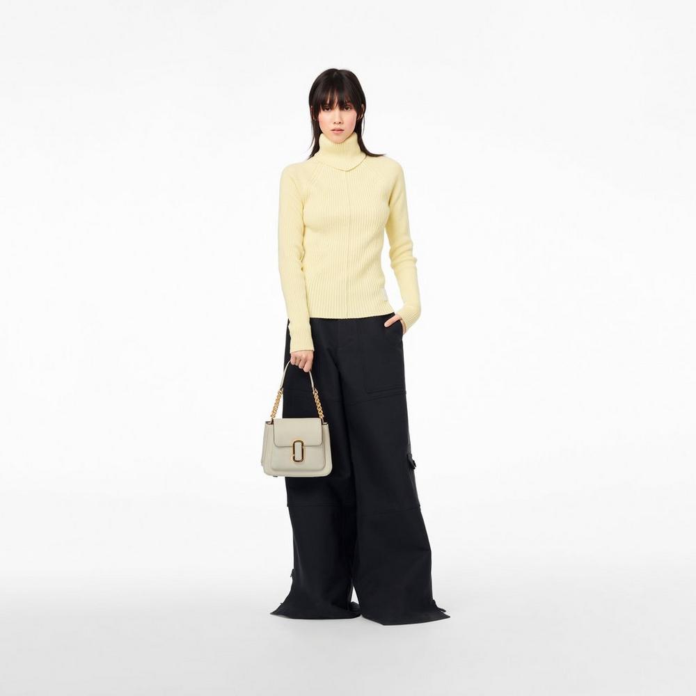 Bolso Satchel Marc Jacobs J Marc Chain Mini Mujer Blancos | 59207EDQN