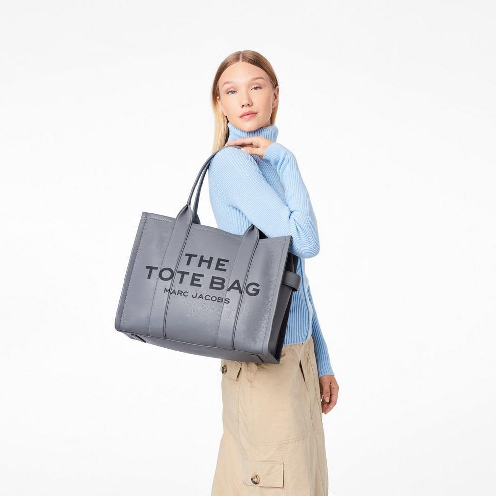Bolso Tote Marc Jacobs Cuero Large Mujer Grises | 24379BRJY