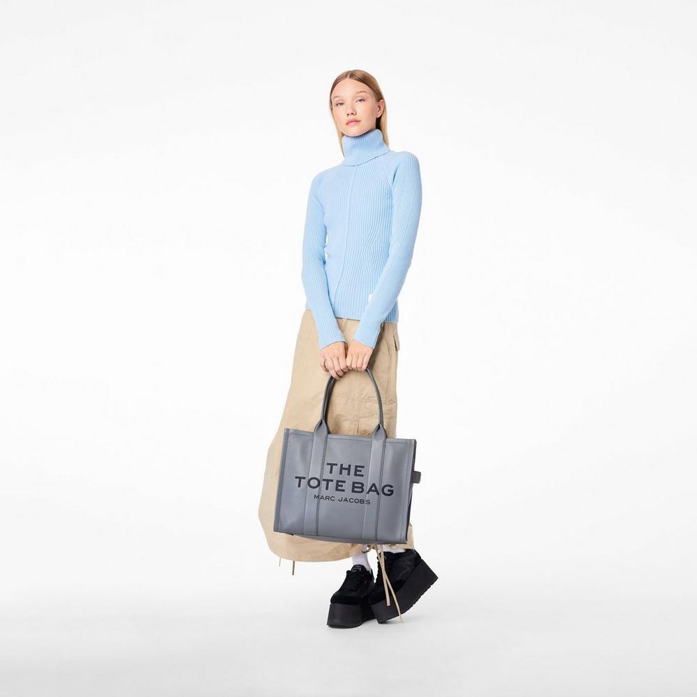 Bolso Tote Marc Jacobs Cuero Large Mujer Grises | 24379BRJY