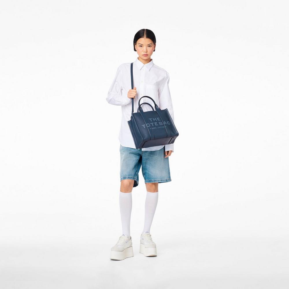 Bolso Tote Marc Jacobs Cuero Medium Mujer Azules | 41032CBWK