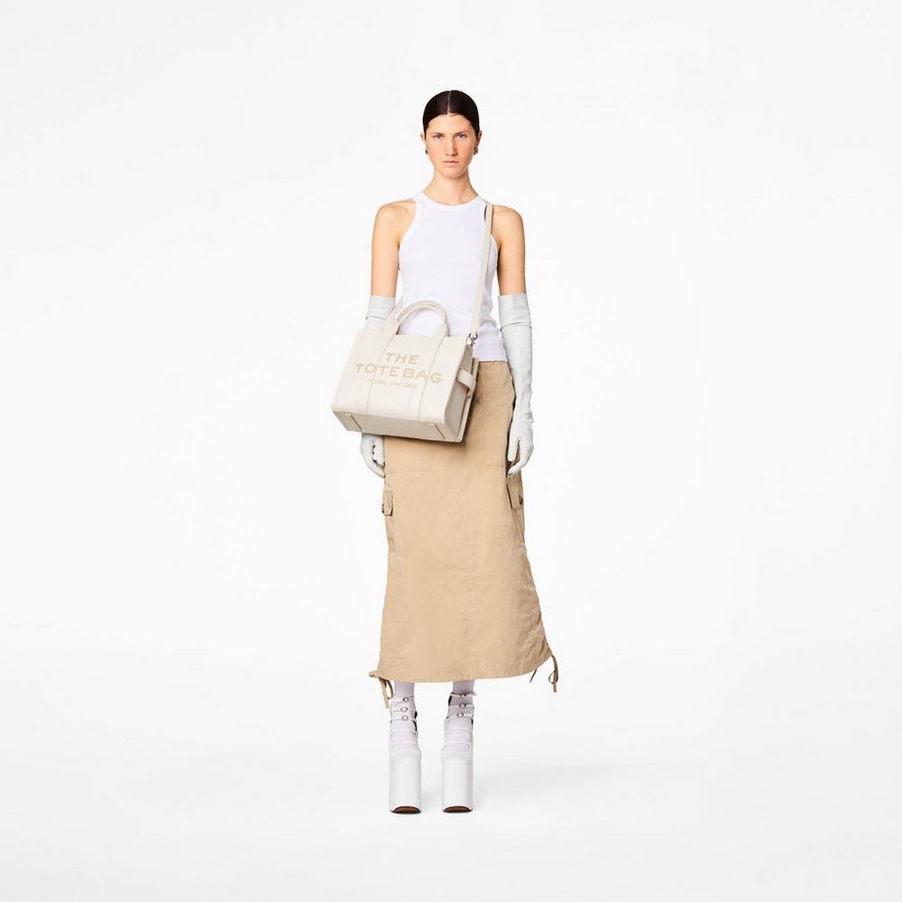 Bolso Tote Marc Jacobs Cuero Medium Mujer Plateados | 50149GUOC