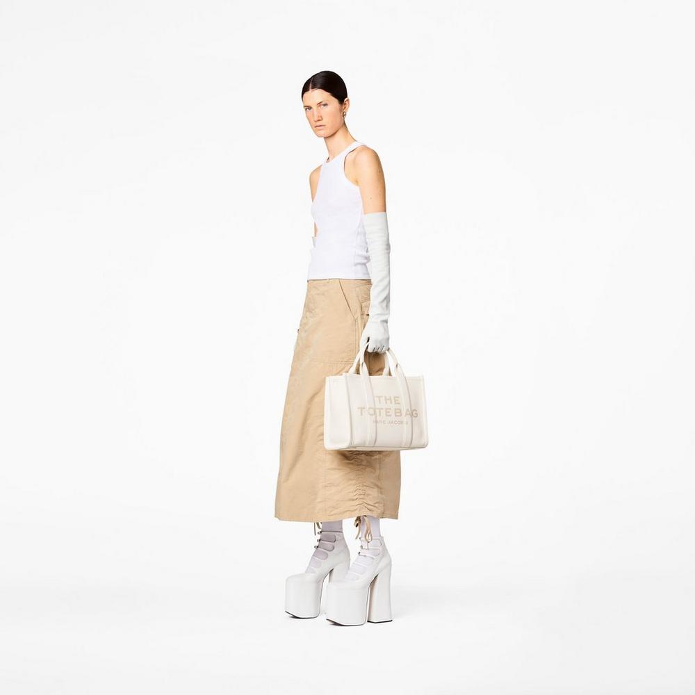 Bolso Tote Marc Jacobs Cuero Medium Mujer Plateados | 50149GUOC