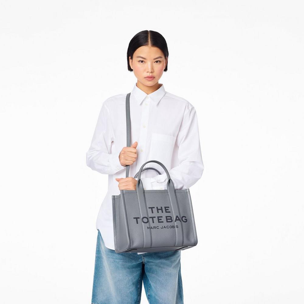 Bolso Tote Marc Jacobs Cuero Medium Mujer Grises | 68459ZHNY
