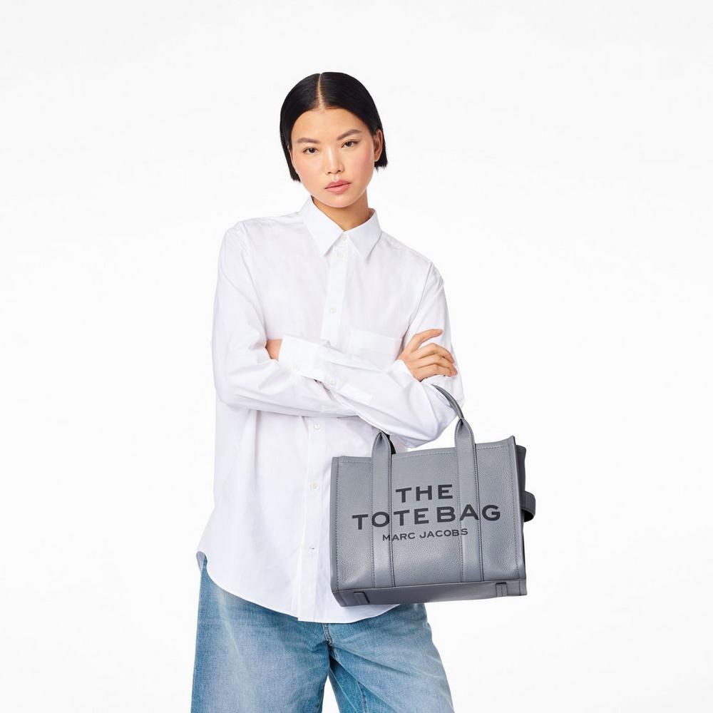 Bolso Tote Marc Jacobs Cuero Medium Mujer Grises | 68459ZHNY