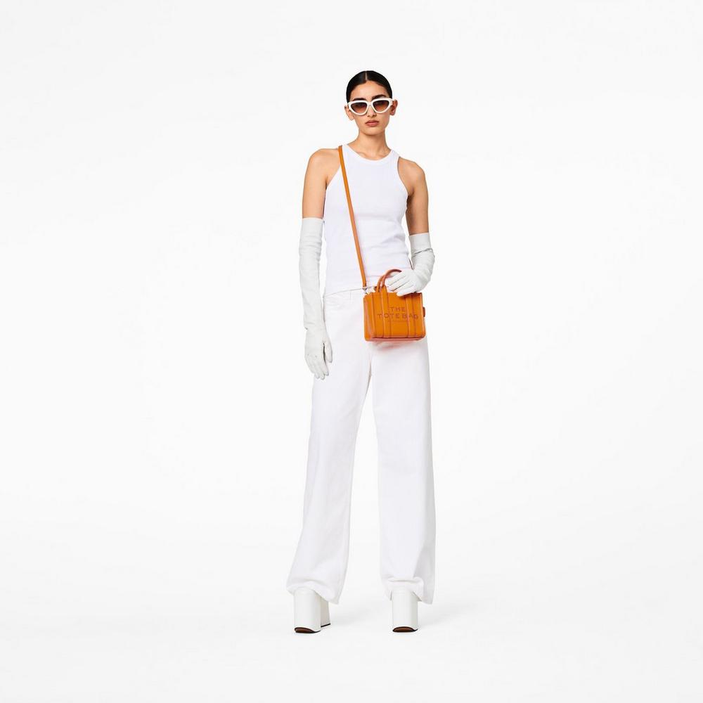 Bolso Tote Marc Jacobs Cuero Micro Mujer Darkorange | 30182WGND