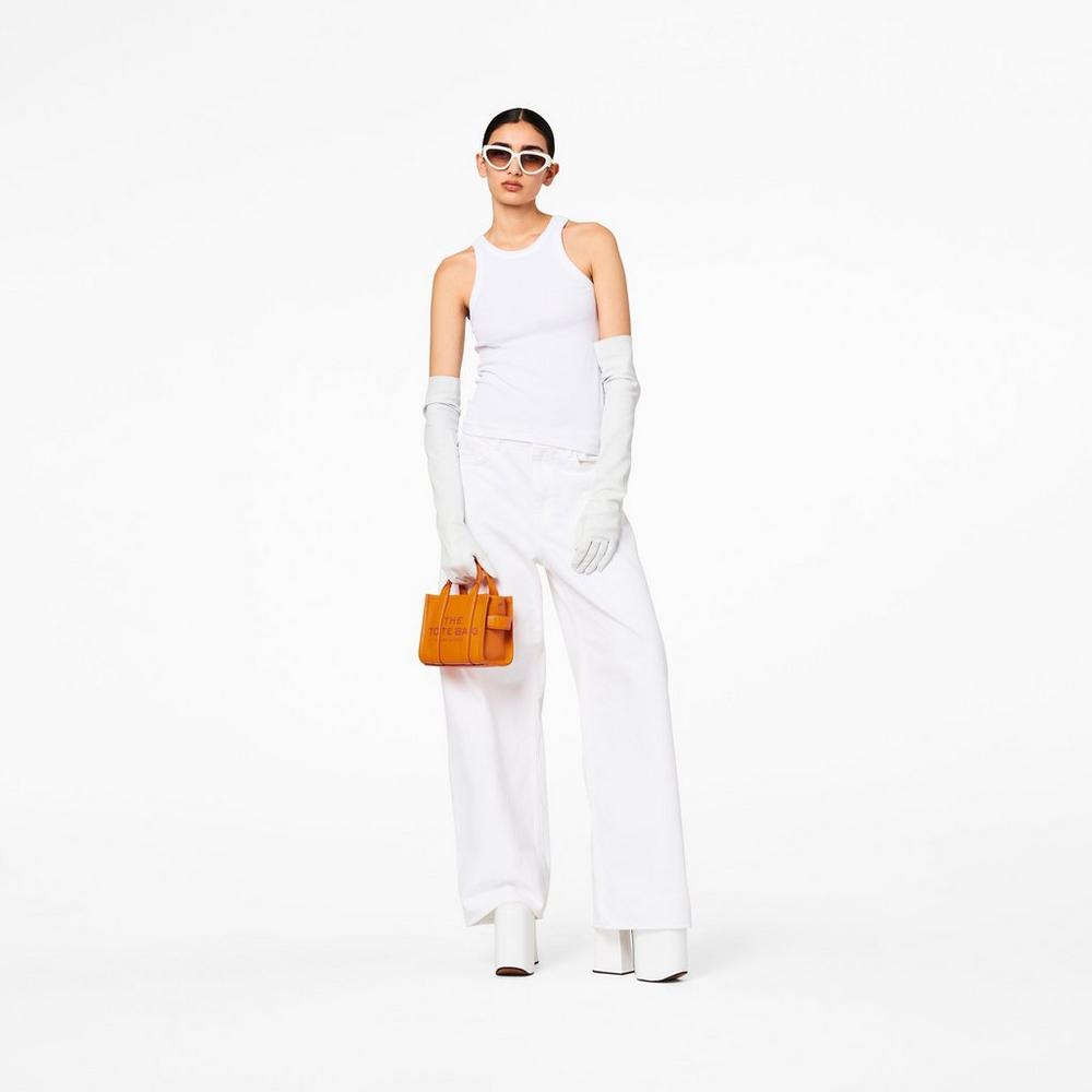 Bolso Tote Marc Jacobs Cuero Micro Mujer Darkorange | 30182WGND