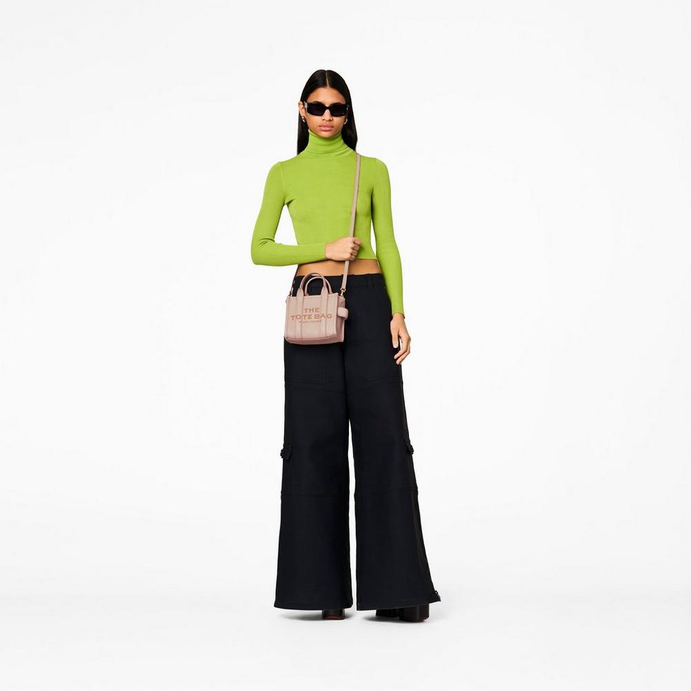 Bolso Tote Marc Jacobs Cuero Micro Mujer Rosas | 30257OLUK