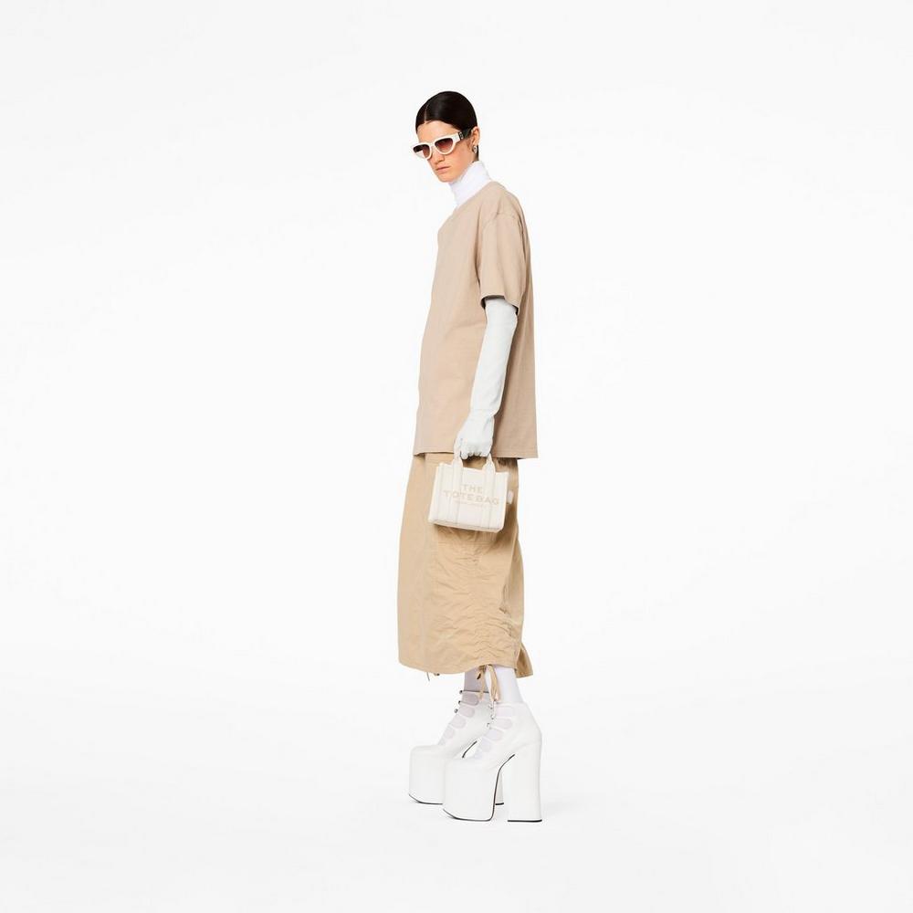 Bolso Tote Marc Jacobs Cuero Micro Mujer Plateados | 36981RLOP
