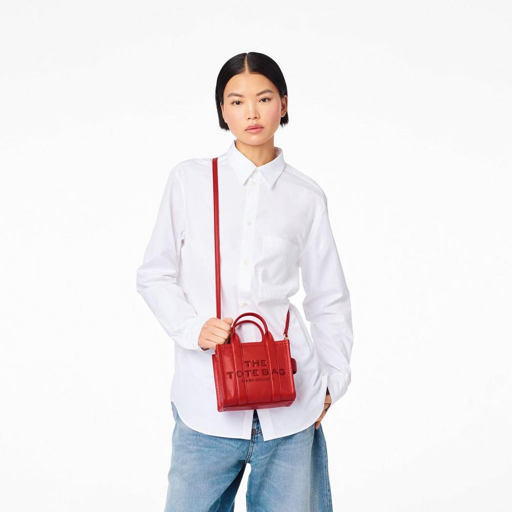 Bolso Tote Marc Jacobs Cuero Micro Mujer Rojos | 59470SMZO