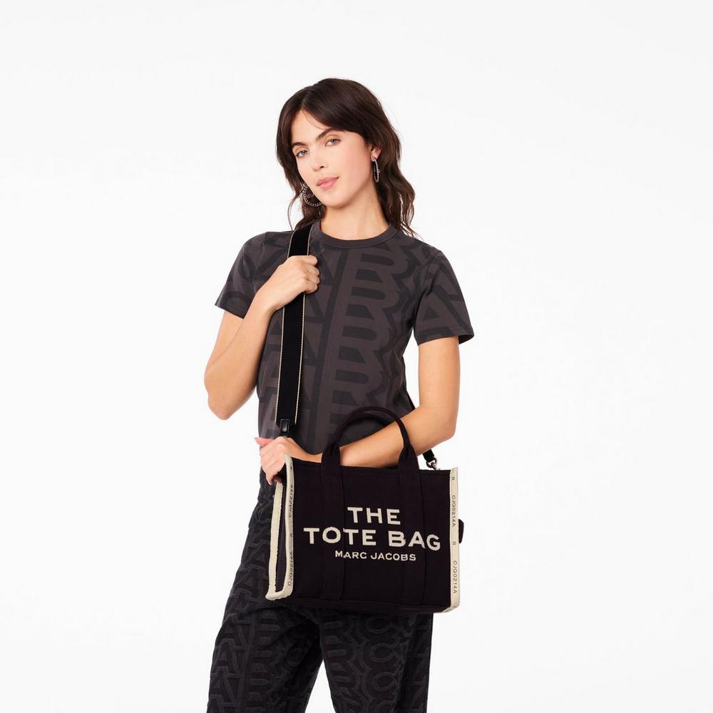 Bolso Tote Marc Jacobs Jacquard Medium Mujer Negros | 02768WMEN