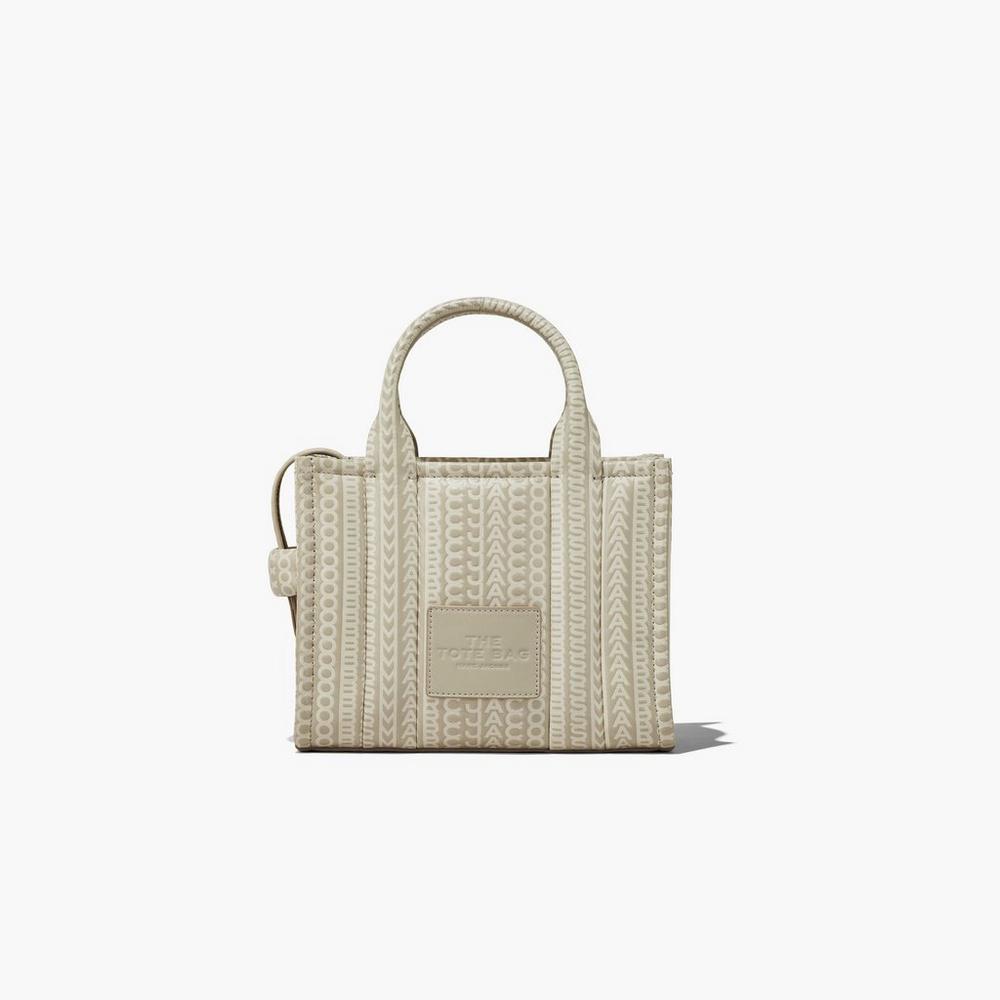 Bolso Tote Marc Jacobs Monogram Cuero Mini Tote Mujer Kaki | 42715IXNC