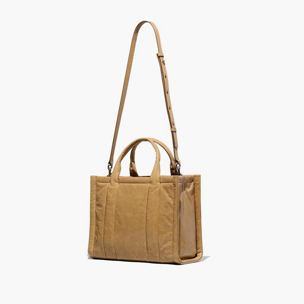 Bolso Tote Marc Jacobs Shiny Crinkle Medium Mujer Marrom Claro | 31640YTMX