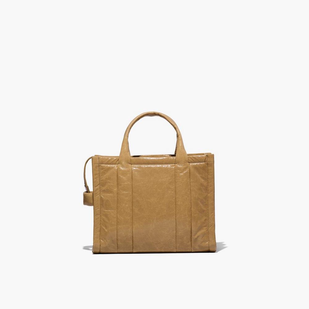 Bolso Tote Marc Jacobs Shiny Crinkle Medium Mujer Marrom Claro | 31640YTMX