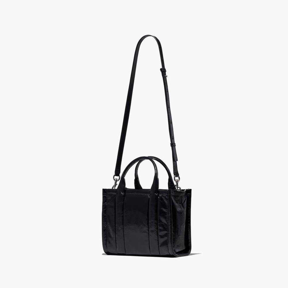 Bolsos Cruzados Marc Jacobs Shiny Crinkle Mini Tote Mujer Negros | 15942NEOY