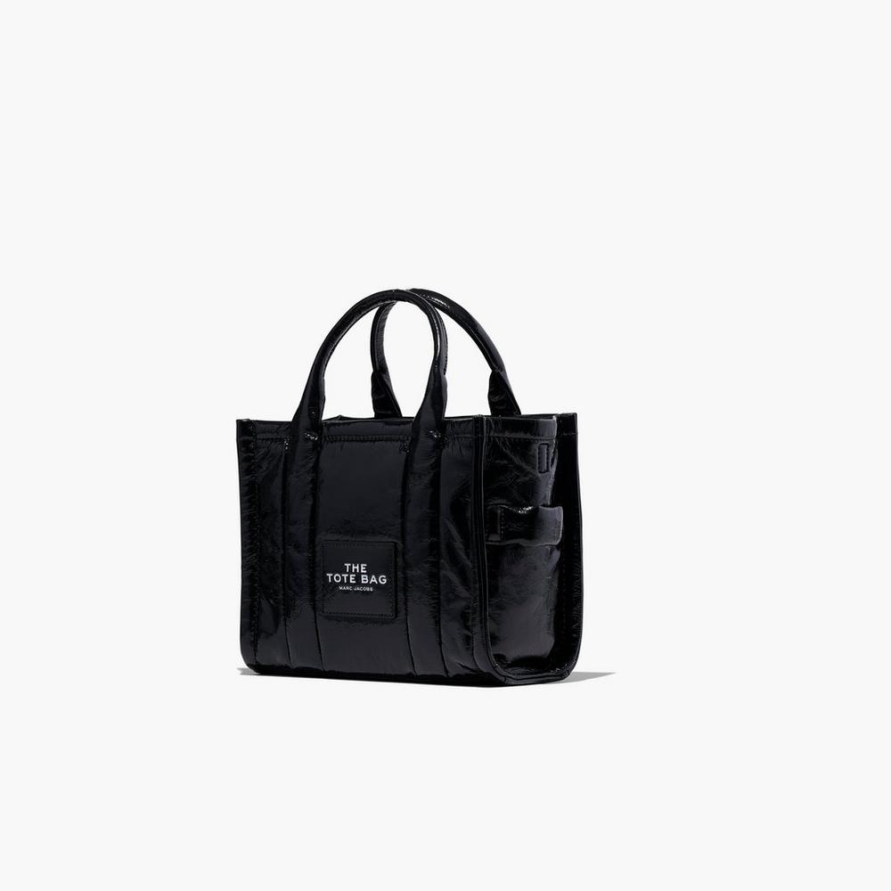 Bolsos Cruzados Marc Jacobs Shiny Crinkle Mini Tote Mujer Negros | 15942NEOY