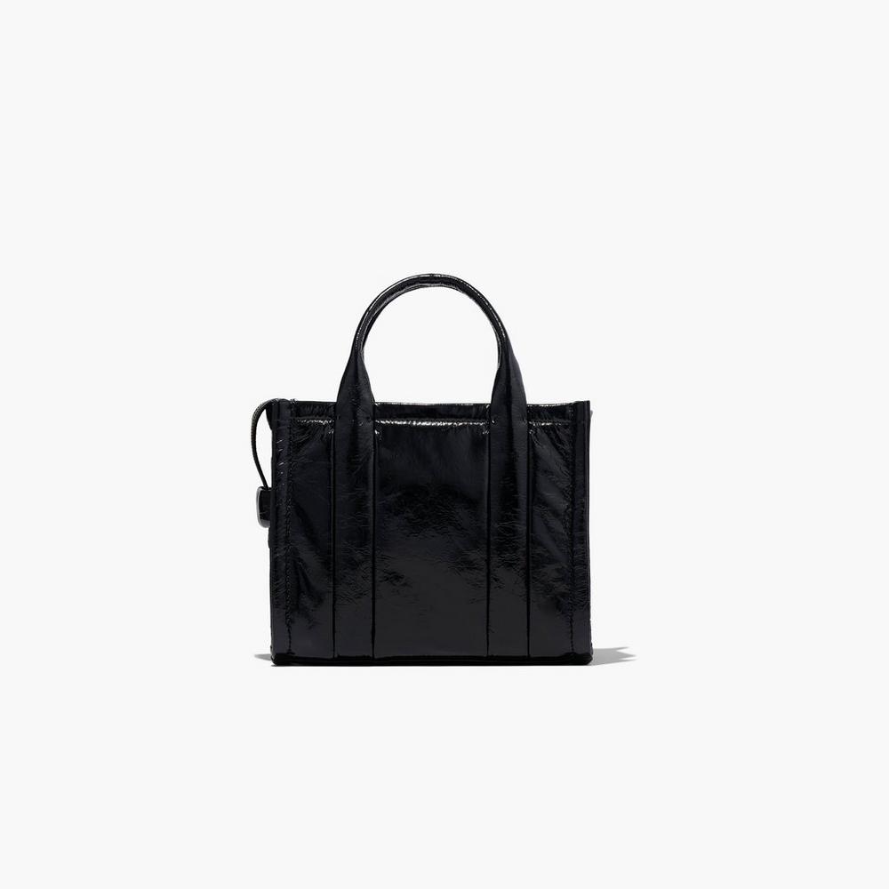 Bolsos Cruzados Marc Jacobs Shiny Crinkle Mini Tote Mujer Negros | 15942NEOY