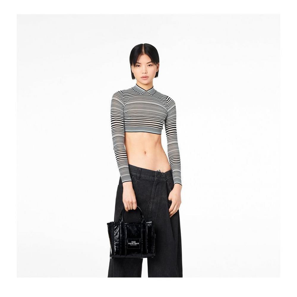Bolsos Cruzados Marc Jacobs Shiny Crinkle Mini Tote Mujer Negros | 15942NEOY