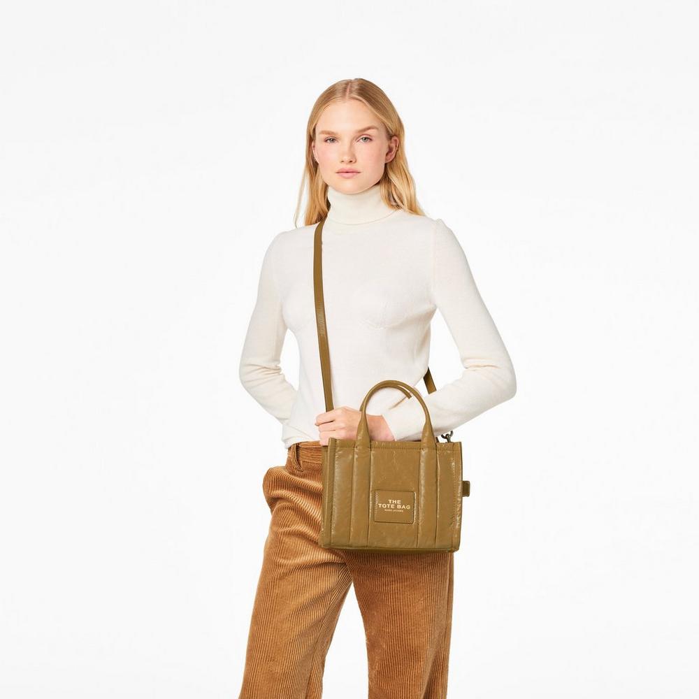 Bolsos Cruzados Marc Jacobs Shiny Crinkle Mini Tote Mujer Marrom Claro | 26317LJCM