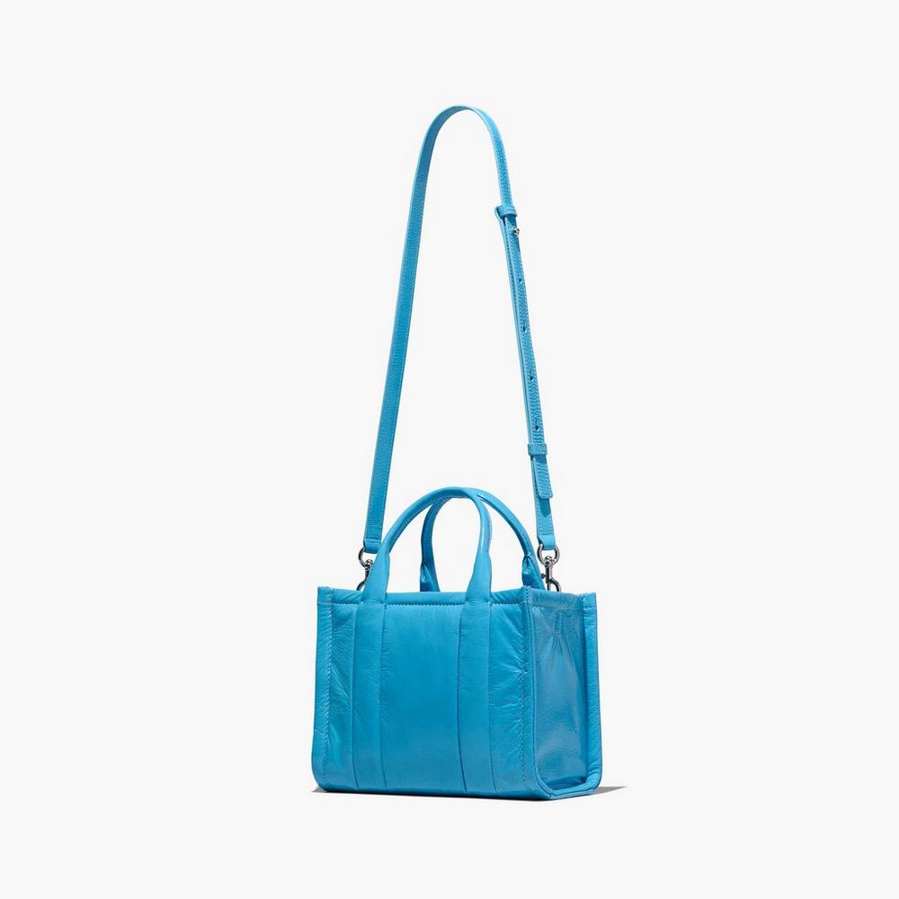 Bolsos Cruzados Marc Jacobs Shiny Crinkle Mini Tote Mujer Azules | 72435ULWC