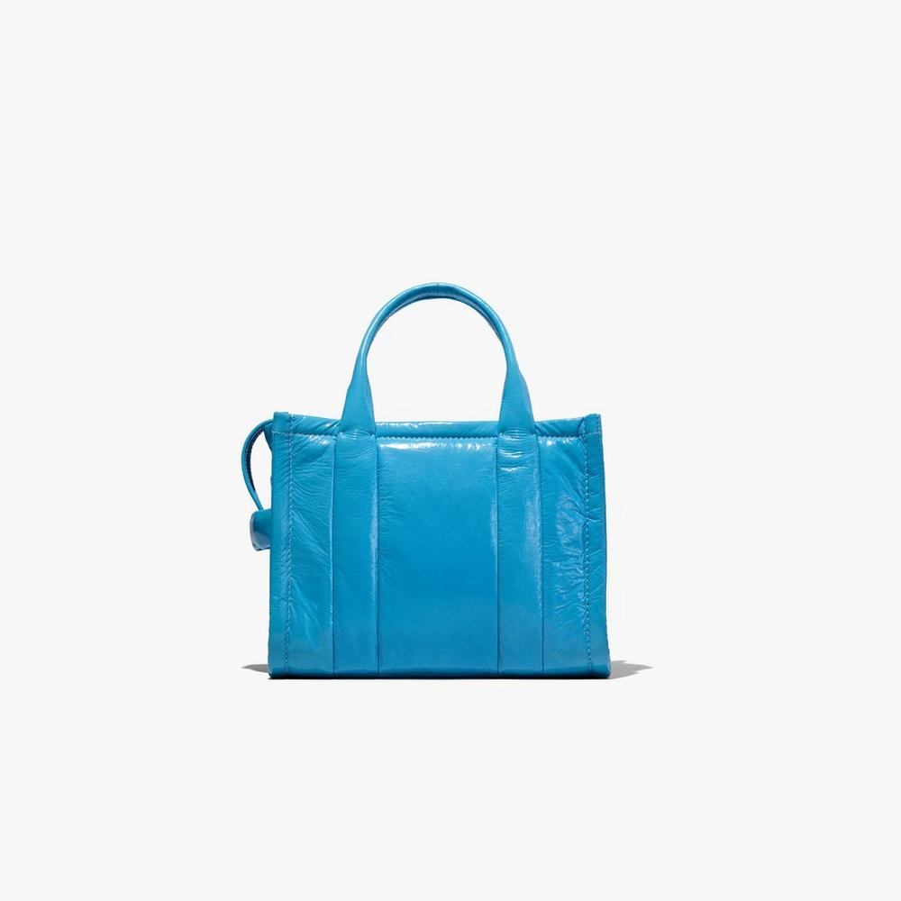 Bolsos Cruzados Marc Jacobs Shiny Crinkle Mini Tote Mujer Azules | 72435ULWC