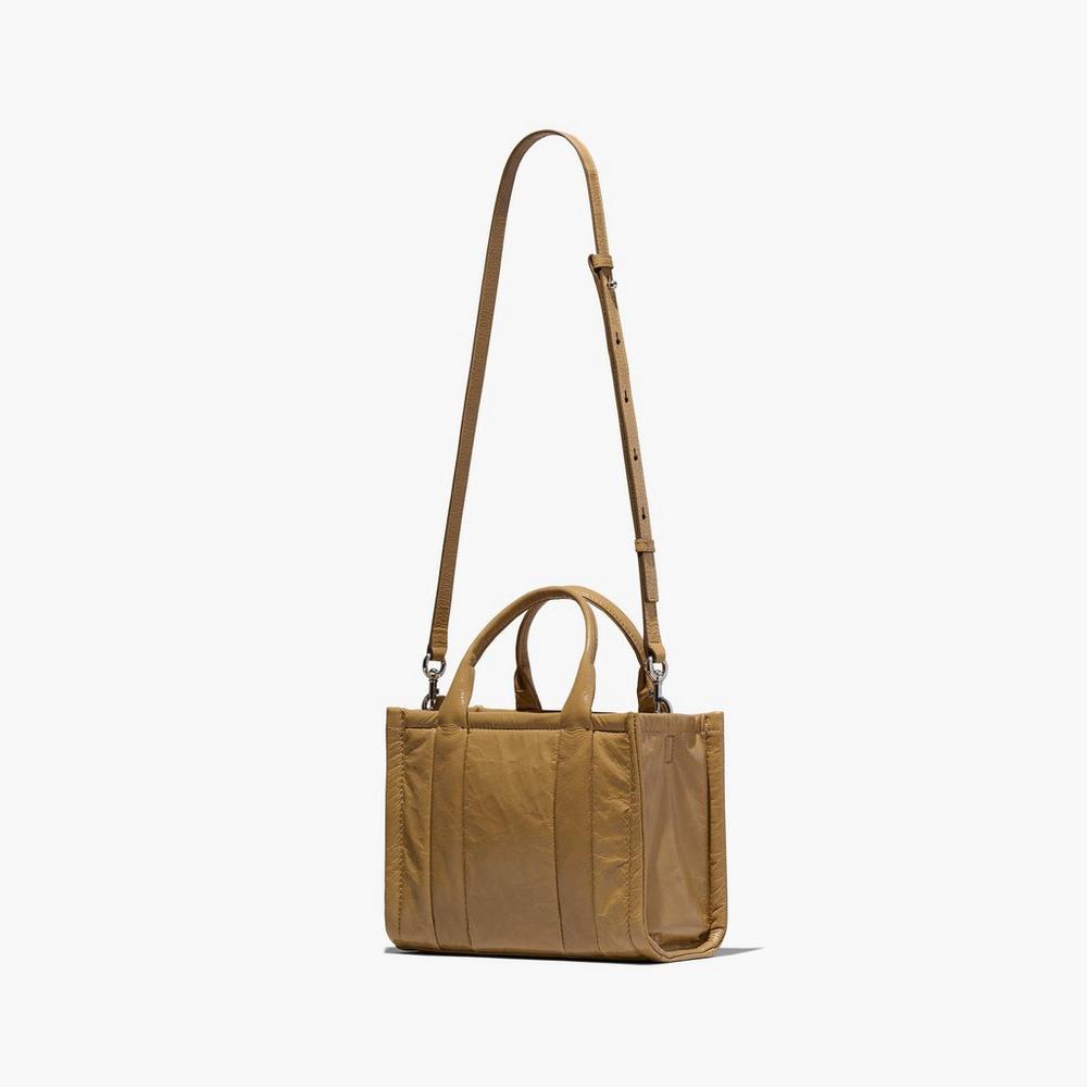 Bolsos Mini Marc Jacobs Shiny Crinkle Mini Tote Mujer Marrom Claro | 68013ZYNG