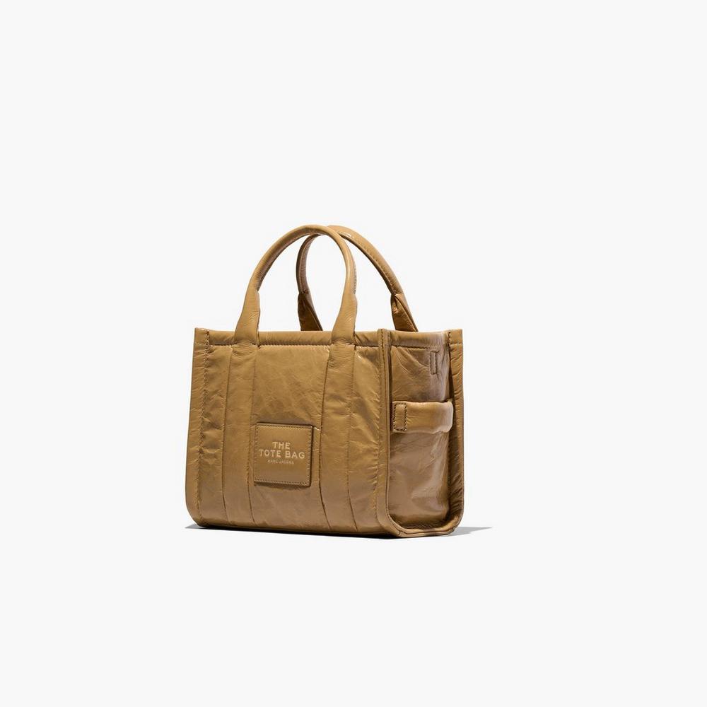 Bolsos Mini Marc Jacobs Shiny Crinkle Mini Tote Mujer Marrom Claro | 68013ZYNG