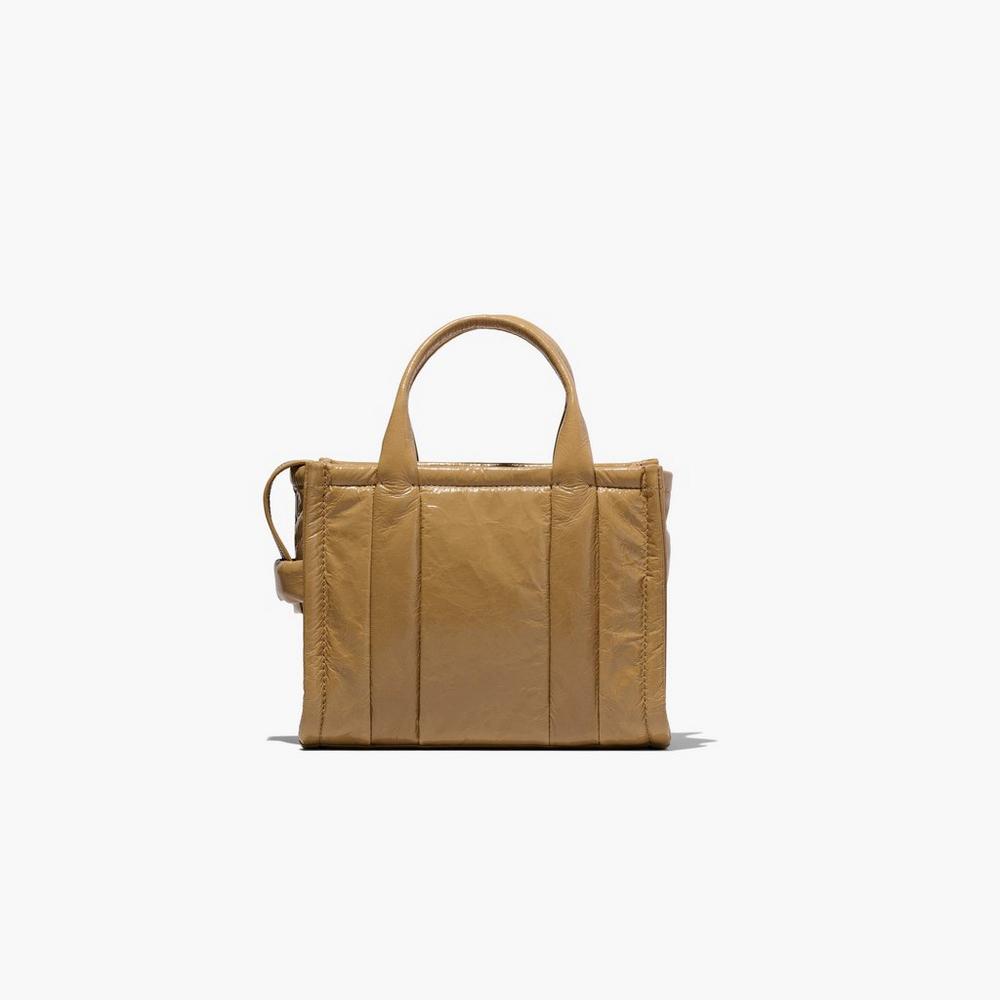 Bolsos Mini Marc Jacobs Shiny Crinkle Mini Tote Mujer Marrom Claro | 68013ZYNG