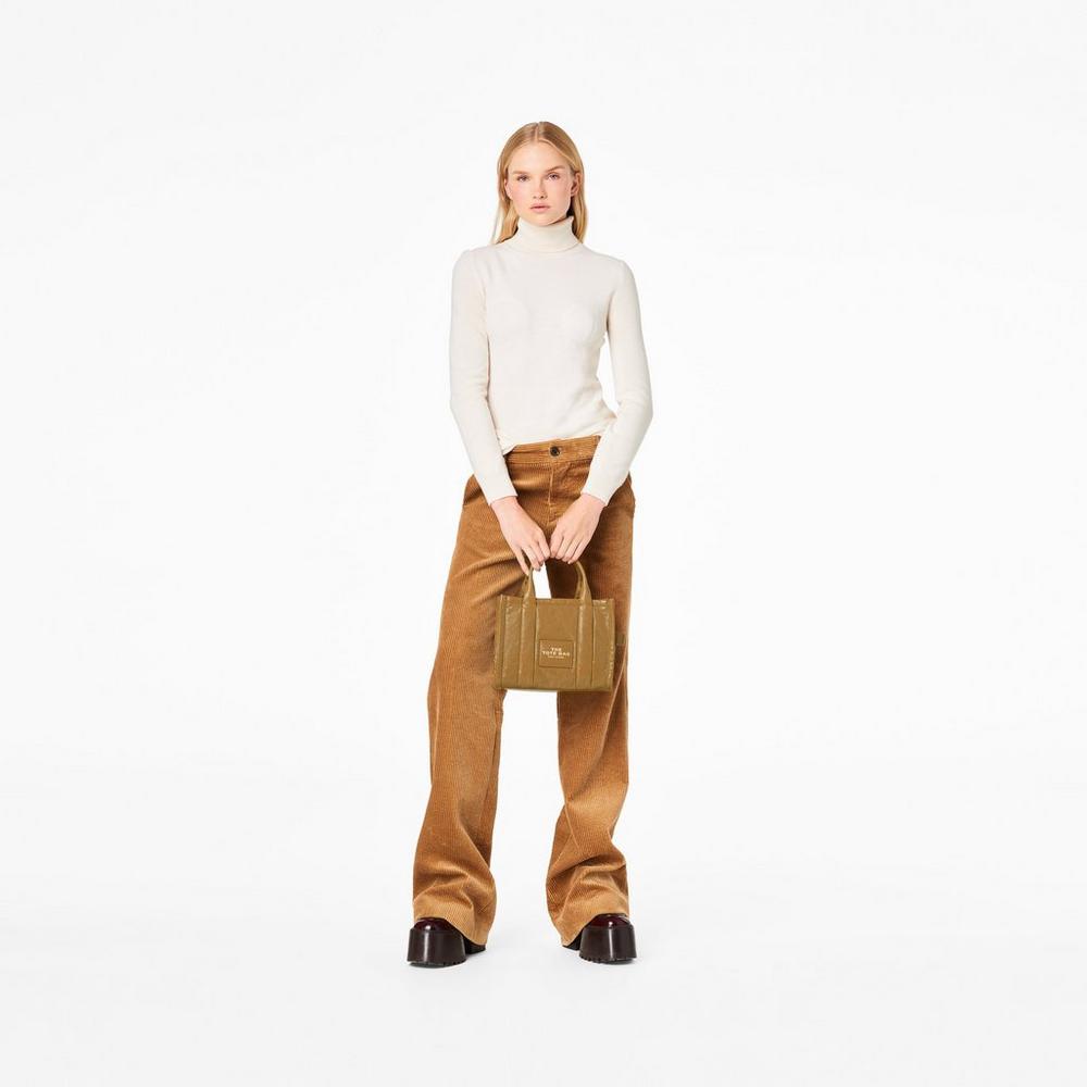 Bolsos Mini Marc Jacobs Shiny Crinkle Mini Tote Mujer Marrom Claro | 68013ZYNG