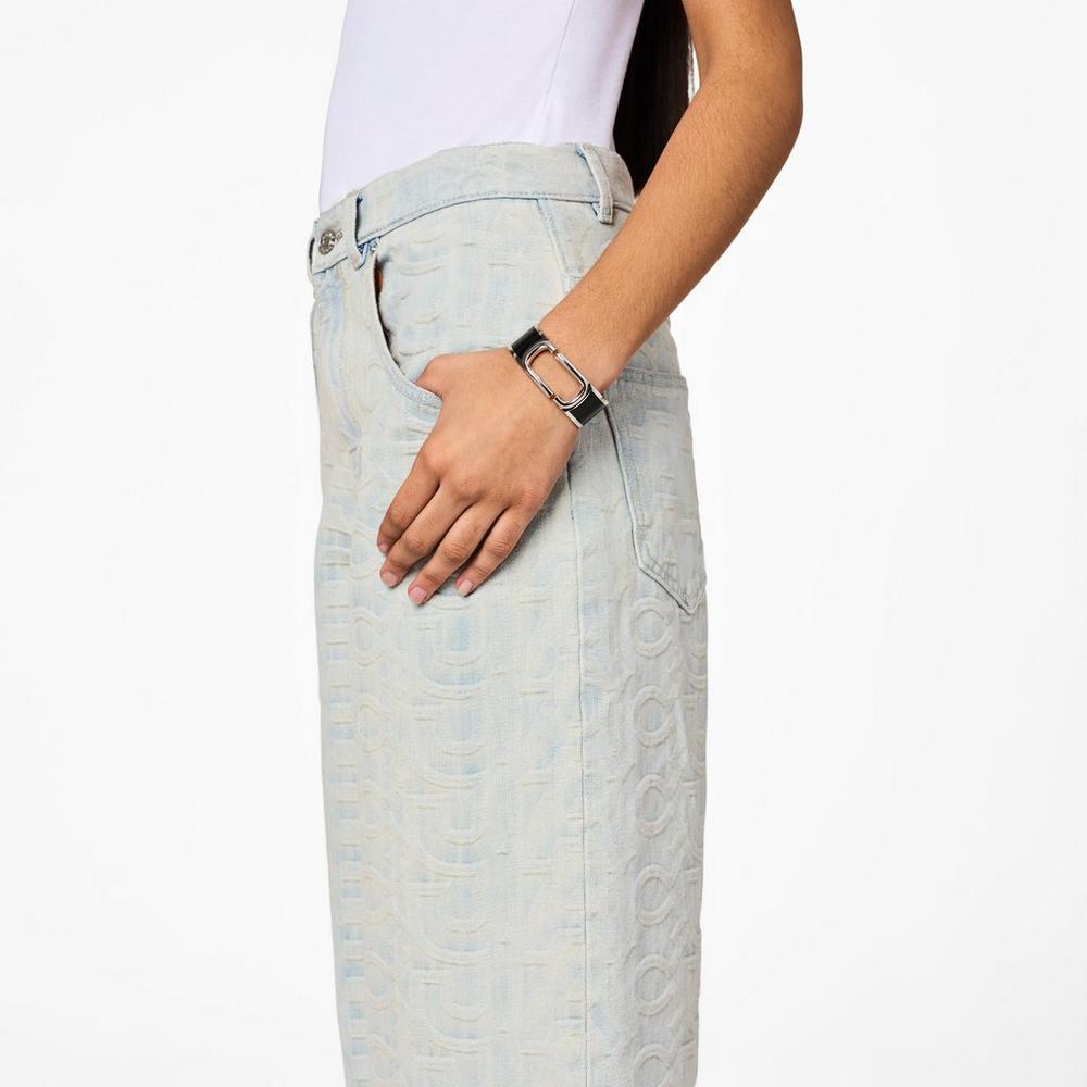 Brazaletes Marc Jacobs J Marc Large Hinge Mujer Negros Plateados | 13570SHVI