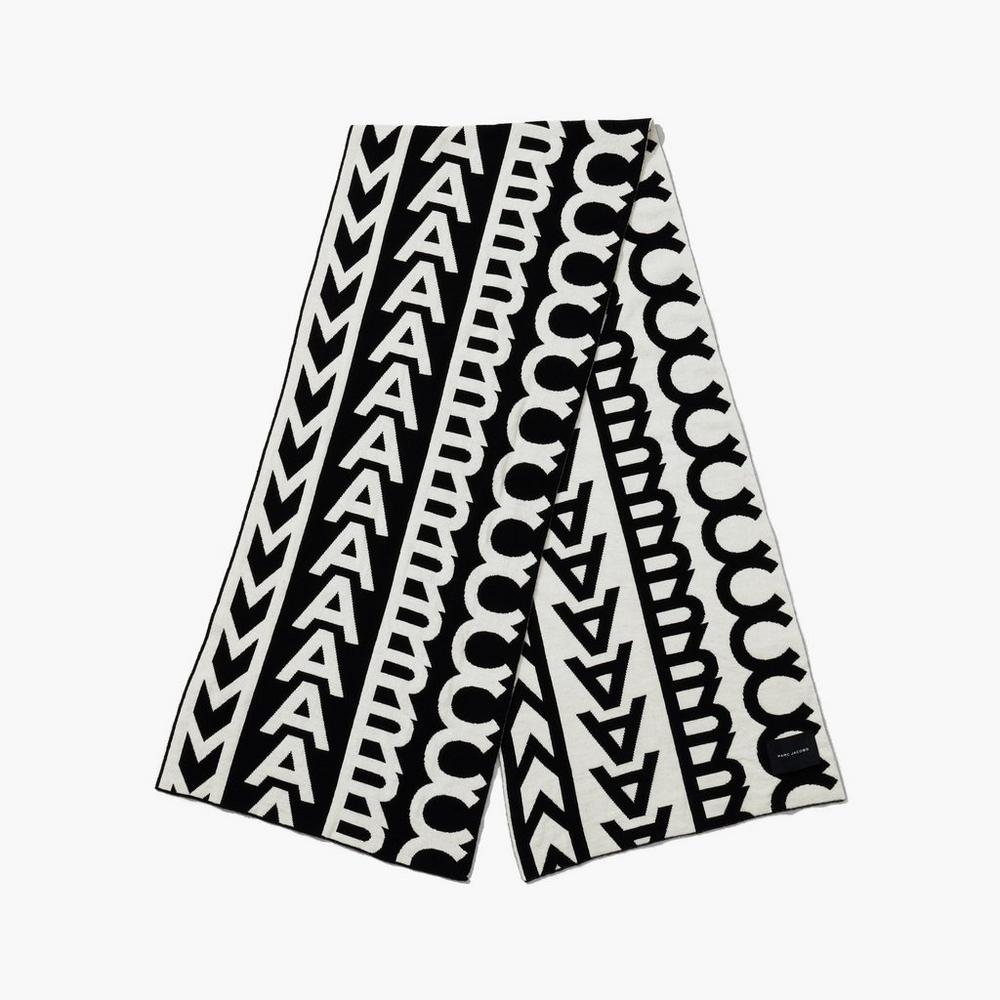 Bufandas Marc Jacobs Monogram Knit Mujer Negros | 30516YASP