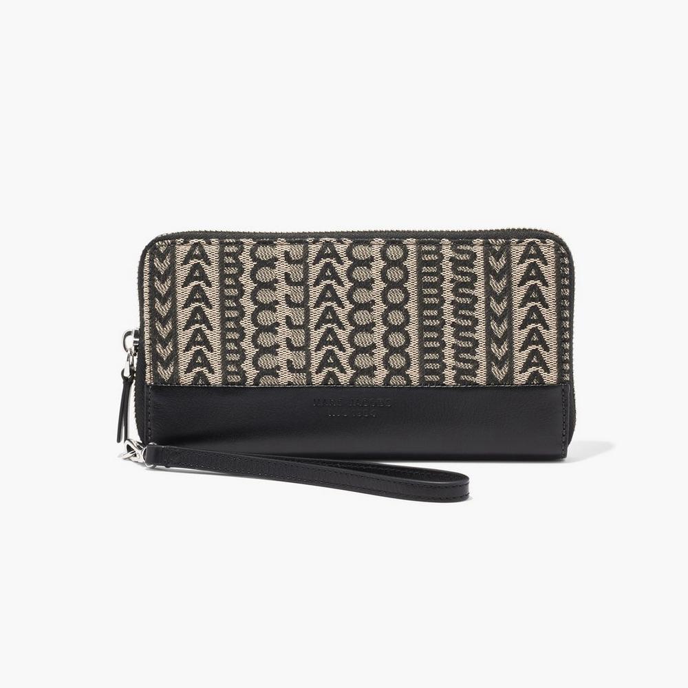 Carteras Grandes Marc Jacobs Monogram Jacquard Continental Wristlet Mujer Beige Multicolor | 30574RYHB