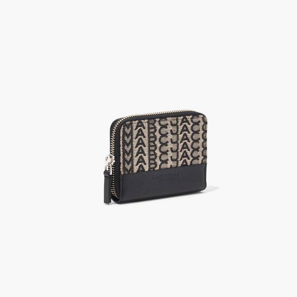 Carteras Pequeñas Marc Jacobs Monogram Zip Around Mujer Beige Multicolor | 51602ZASI