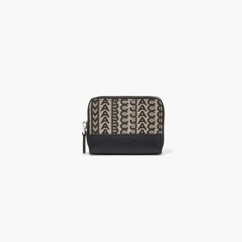 Carteras Pequeñas Marc Jacobs Monogram Zip Around Mujer Beige Multicolor | 51602ZASI