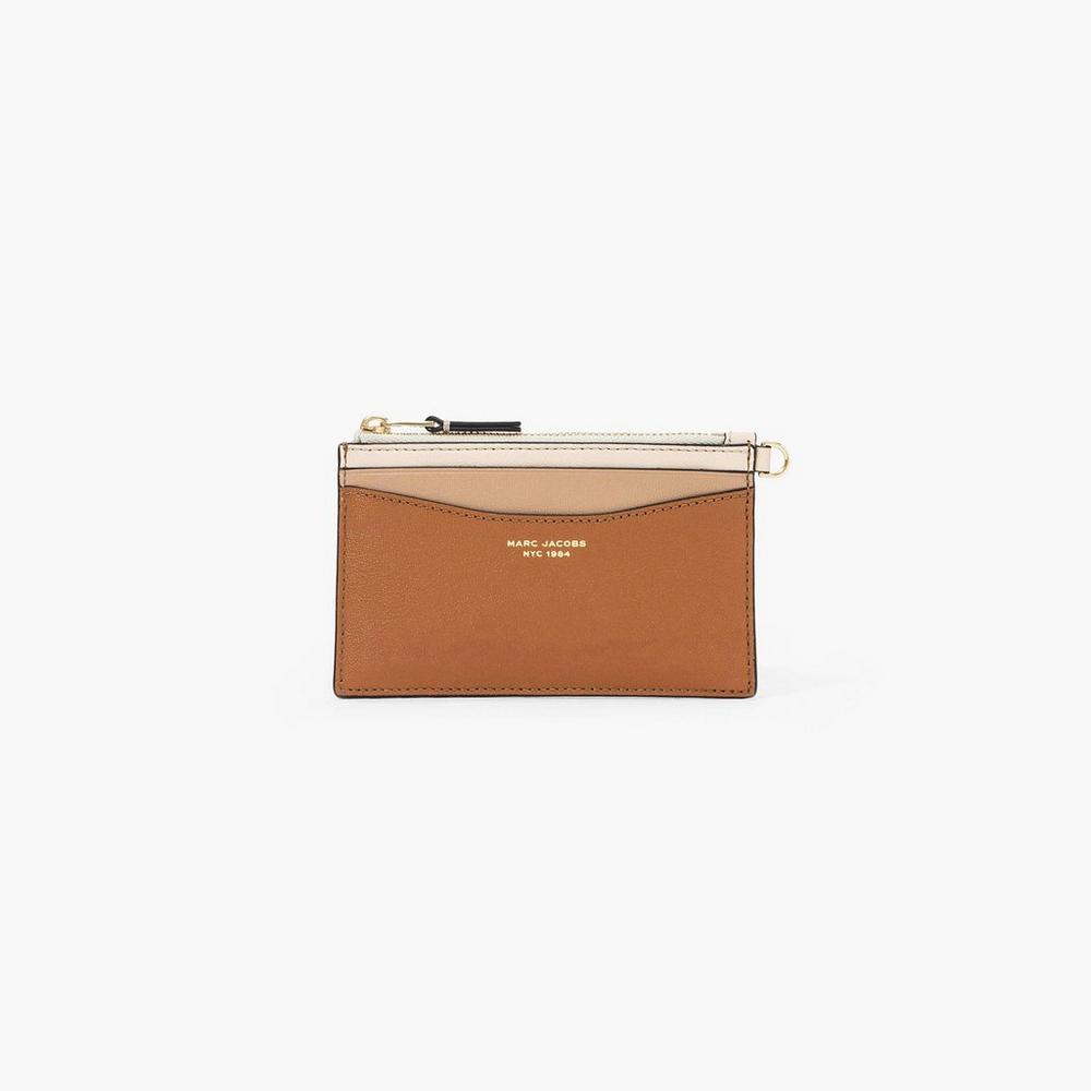 Carteras Pequeñas Marc Jacobs Slim 84 Colorblock Top Zip Wristlet Mujer Marrom Multicolor | 13970RSEG