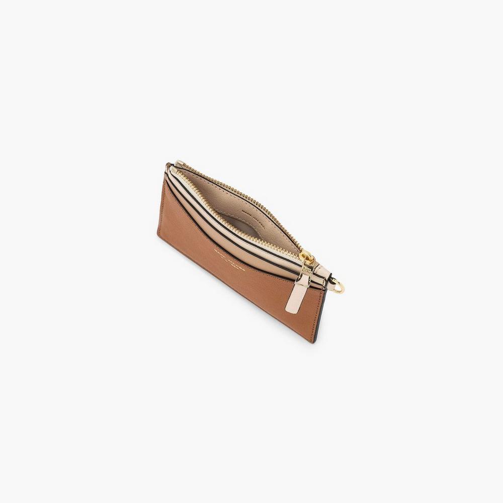Carteras Pequeñas Marc Jacobs Slim 84 Colorblock Top Zip Wristlet Mujer Marrom Multicolor | 13970RSEG