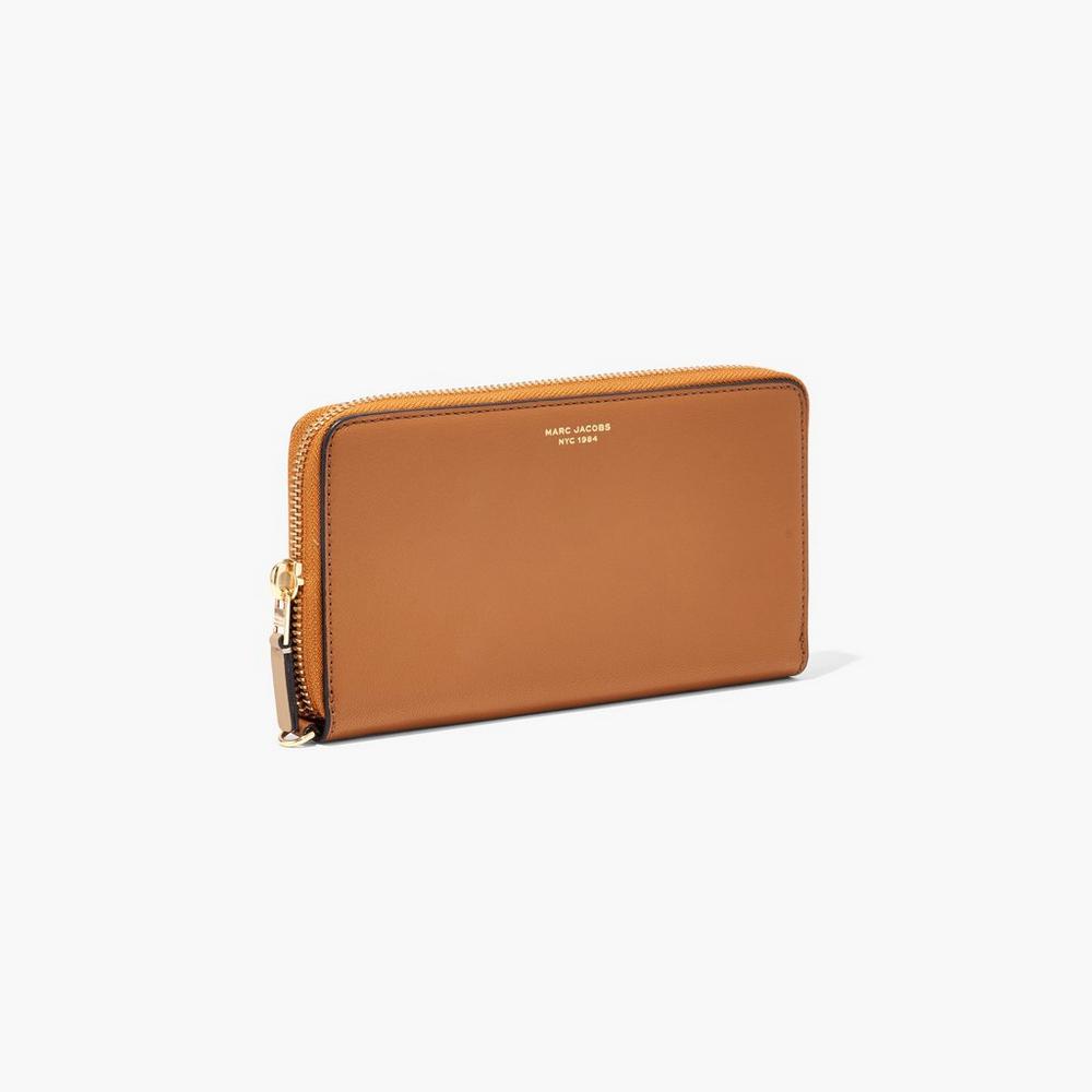 Carteras Pequeñas Marc Jacobs Slim 84 Colorblock Continental Wristlet Mujer Marrom Multicolor | 93514PKEX