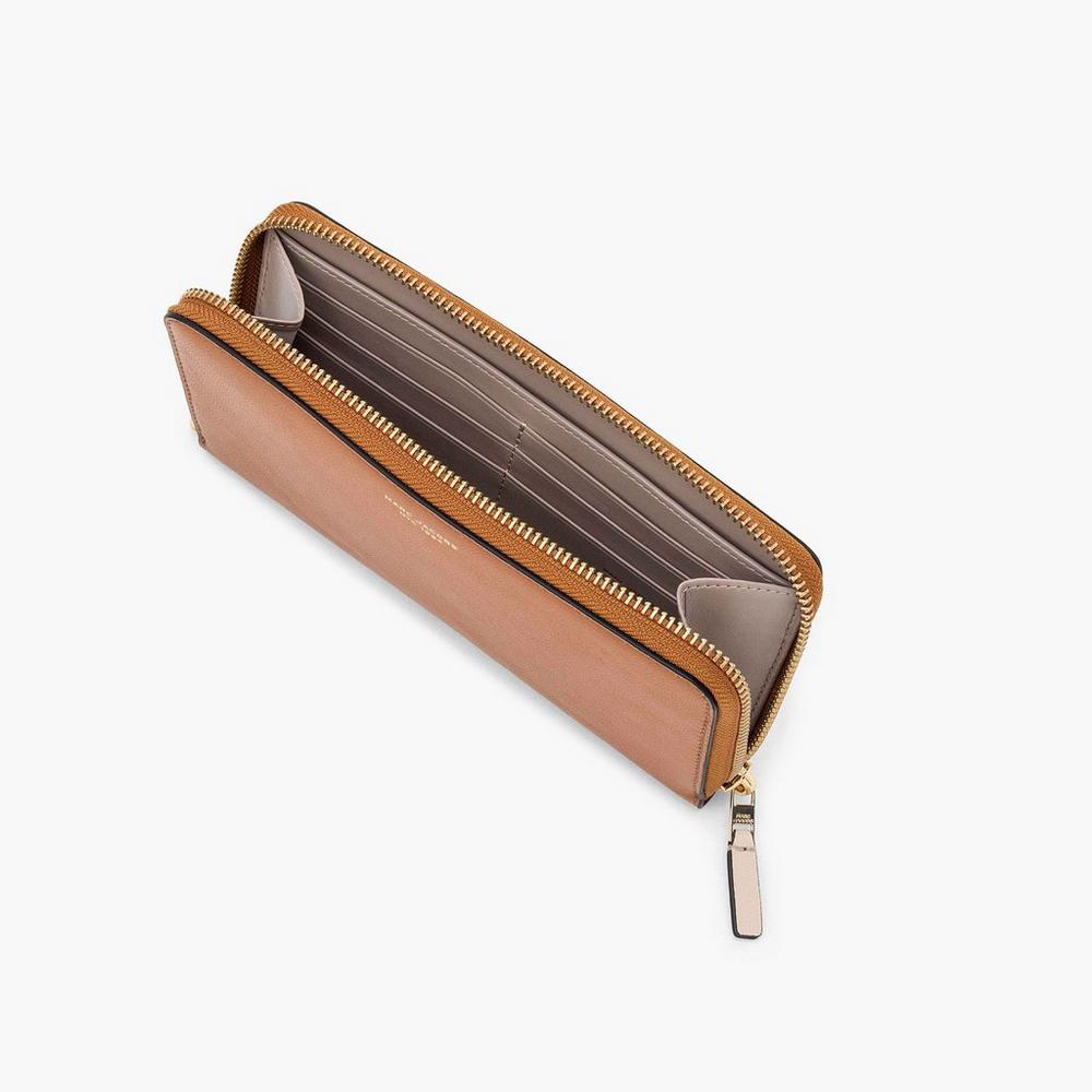 Carteras Pequeñas Marc Jacobs Slim 84 Colorblock Continental Wristlet Mujer Marrom Multicolor | 93514PKEX